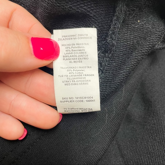 Missguided Black Ribbed Crewneck Sweatshirt Dress Womens Size 6 - Picture 9 of 9